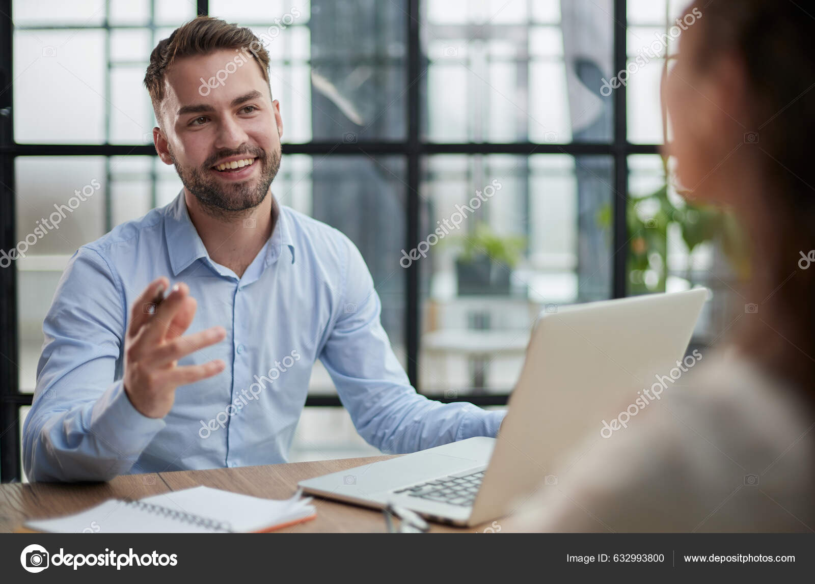 depositphotos 632993800 stock photo handsome bearded man modern office